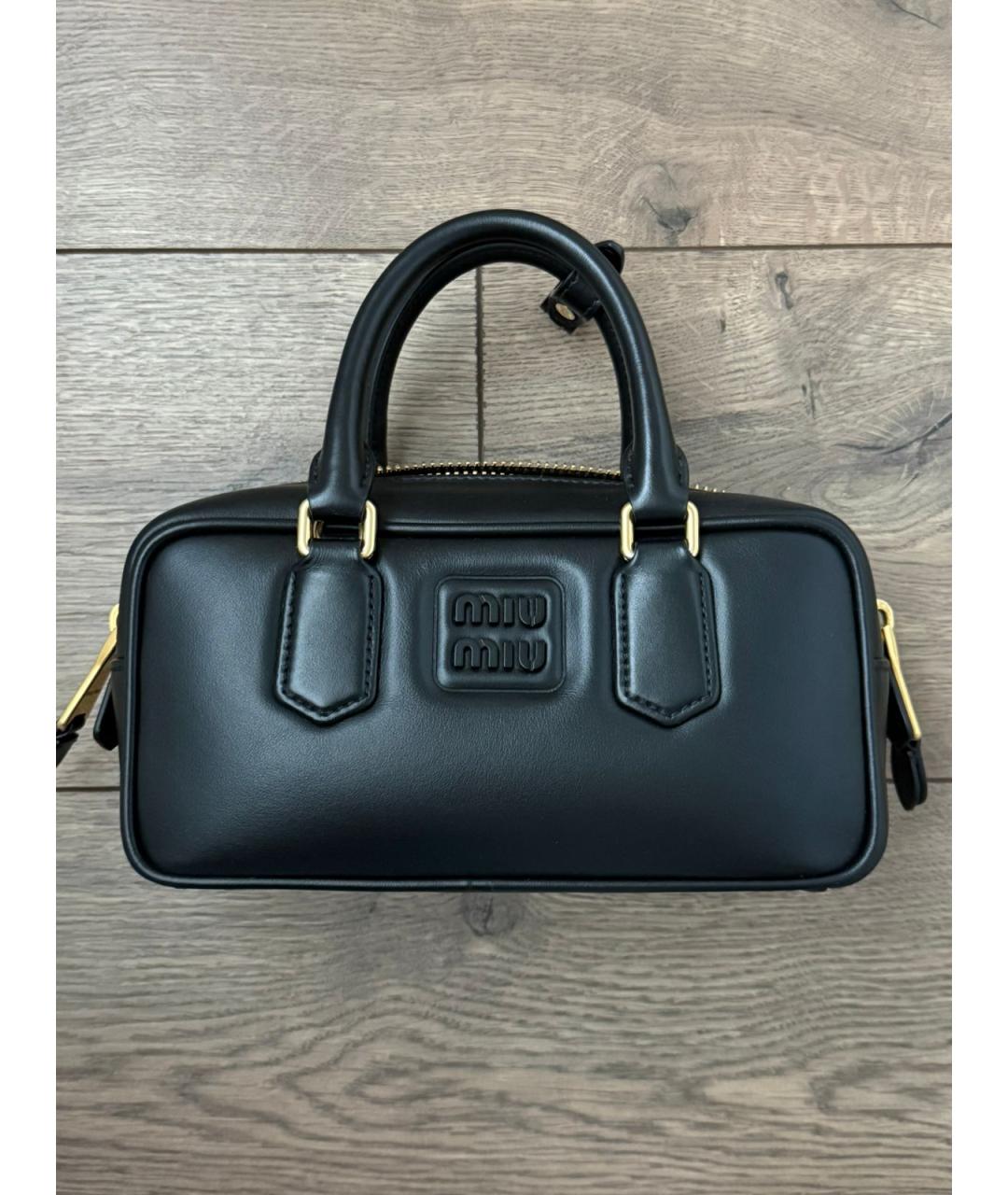 MIU MIU Черная кожаная сумка с короткими ручками, фото 8