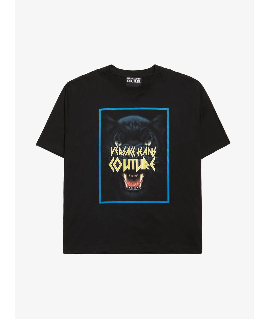 VERSACE JEANS COUTURE Черная хлопковая футболка, фото 5