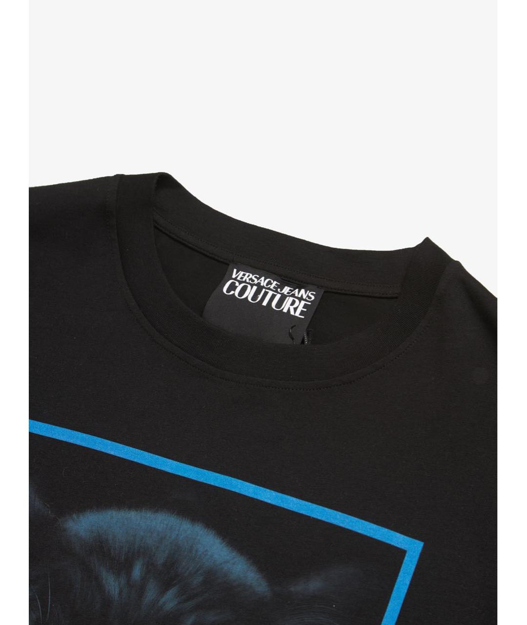 VERSACE JEANS COUTURE Черная хлопковая футболка, фото 4