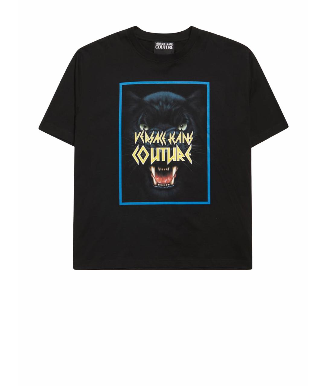 VERSACE JEANS COUTURE Черная хлопковая футболка, фото 1