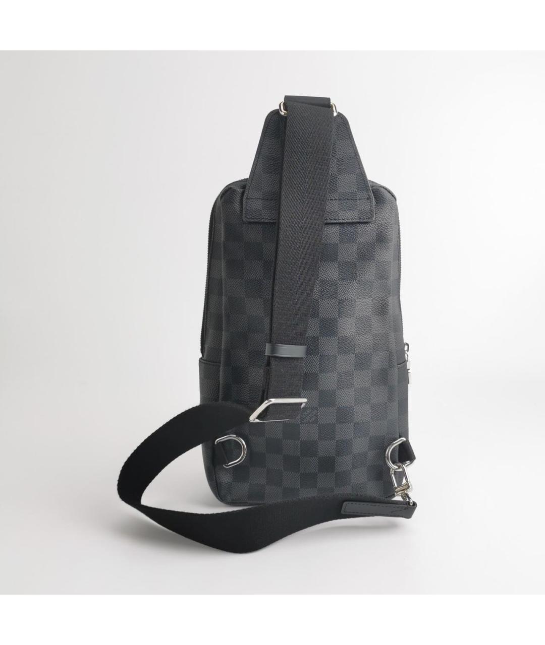 LOUIS VUITTON Черная кожаная сумка на плечо, фото 4
