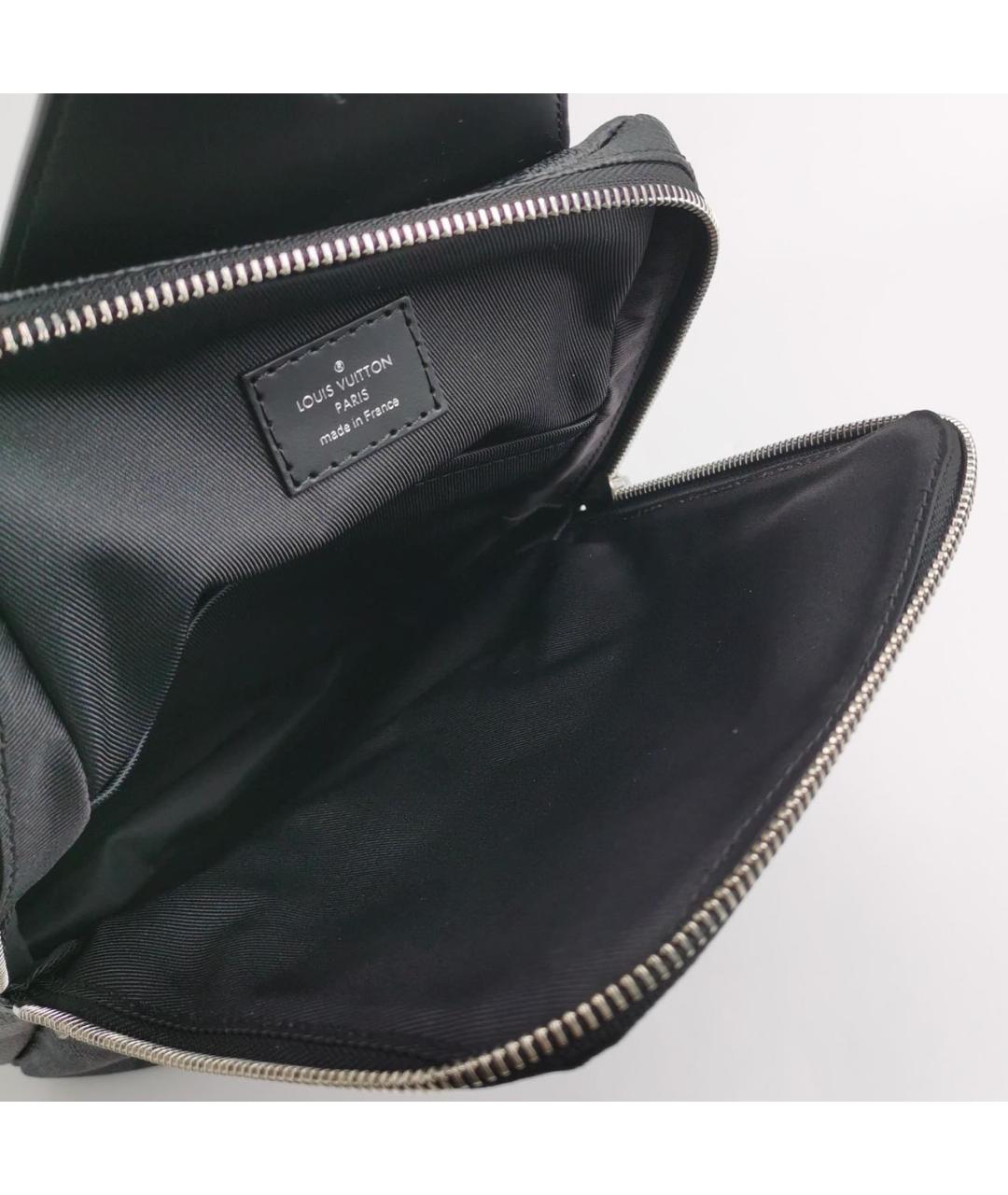 LOUIS VUITTON Черная кожаная сумка на плечо, фото 6