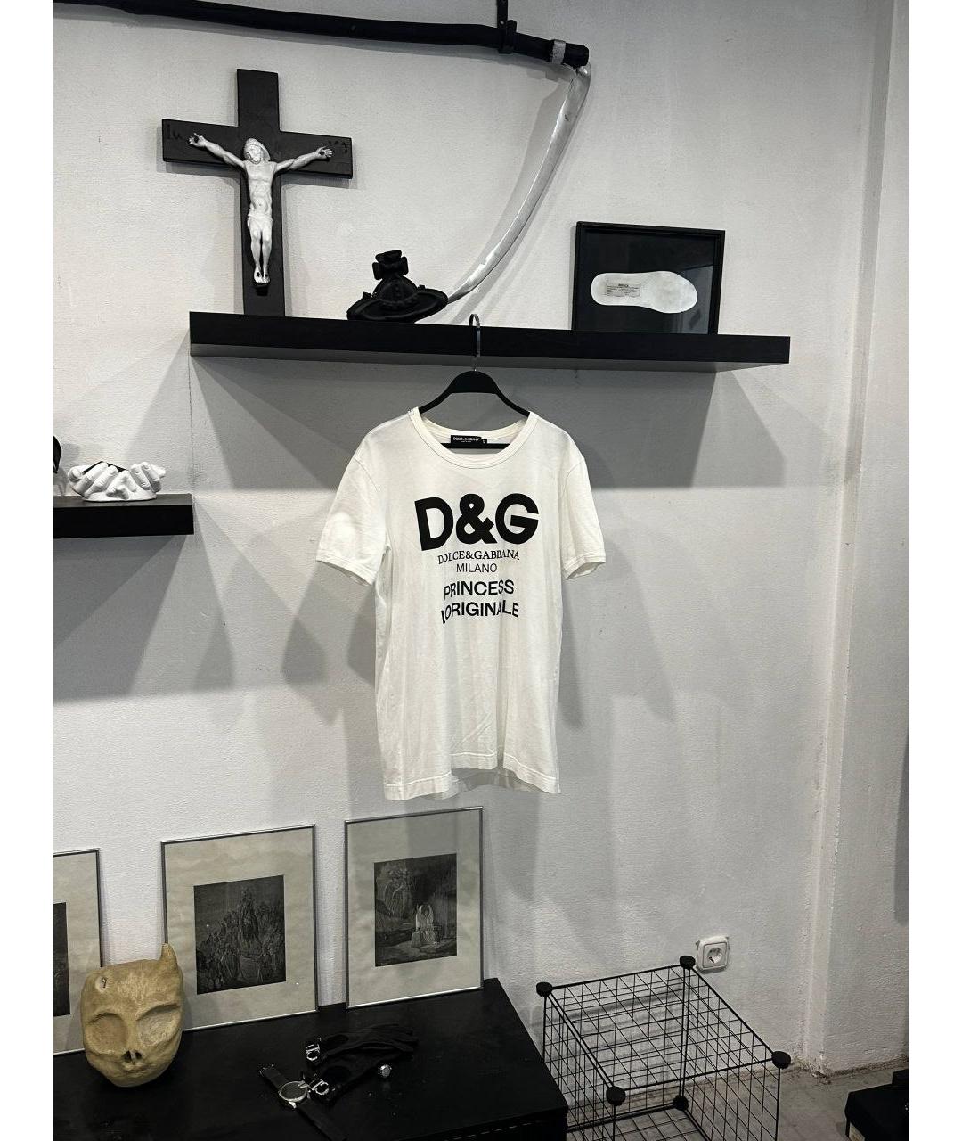 DOLCE&GABBANA Белая хлопковая футболка, фото 2