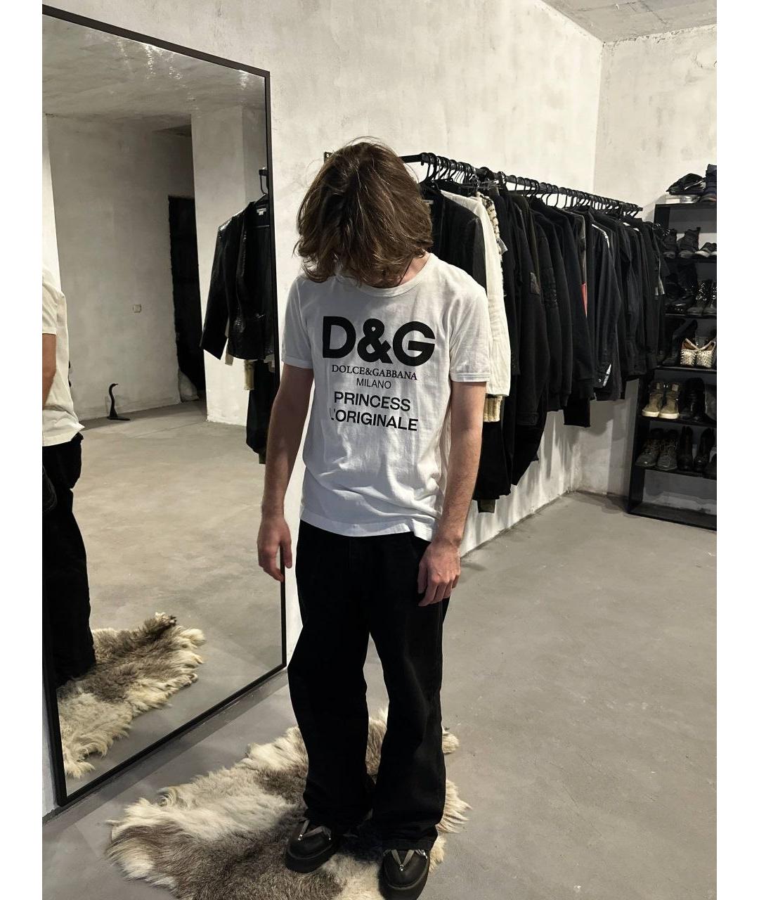 DOLCE&GABBANA Белая хлопковая футболка, фото 4