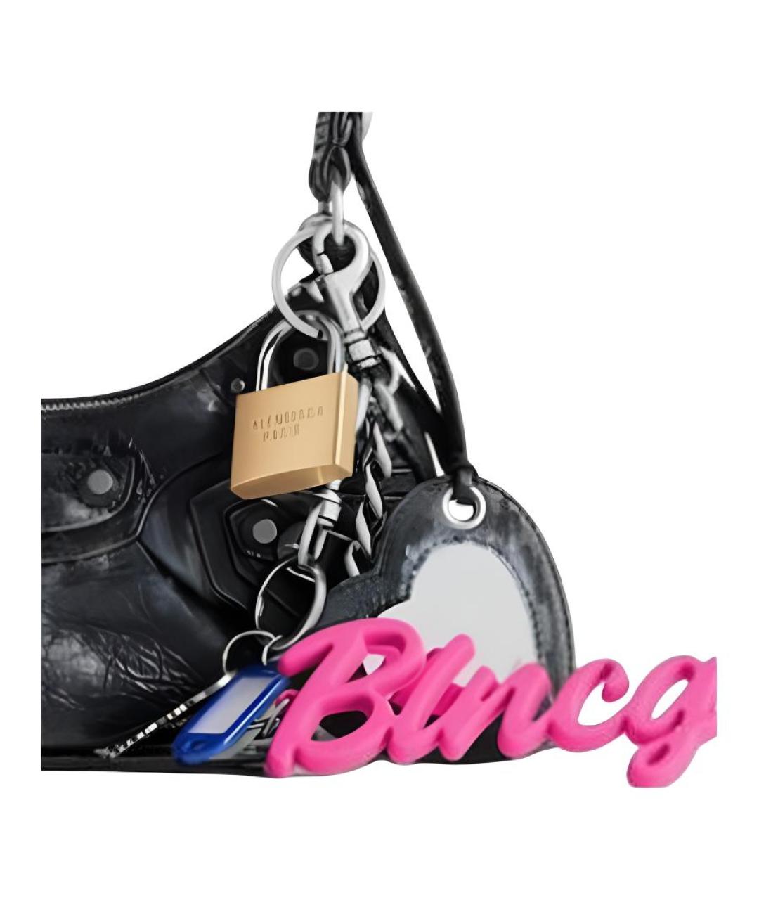 BALENCIAGA Черная кожаная сумка через плечо, фото 4