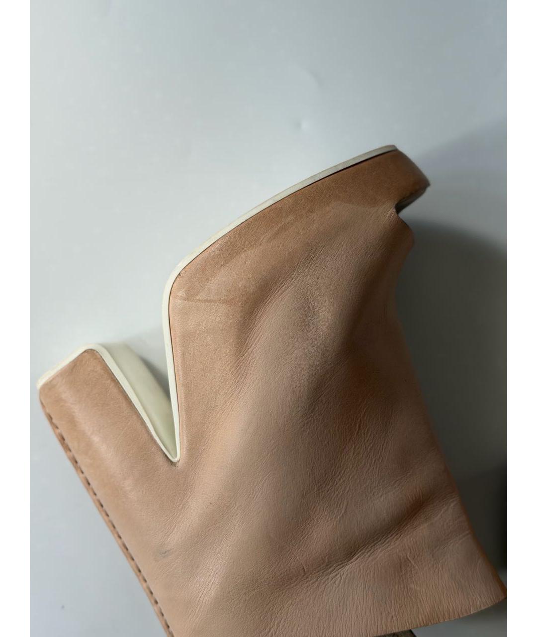 BALENCIAGA Бежевые кожаные босоножки, фото 8