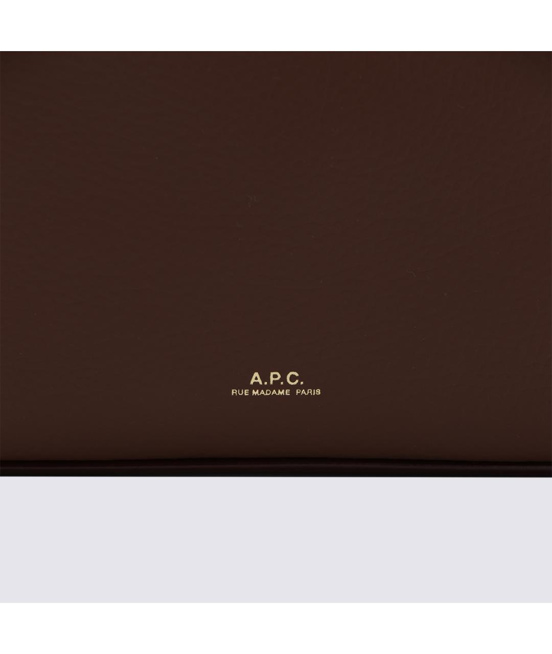 A.P.C. Коричневая кожаная сумка через плечо, фото 4