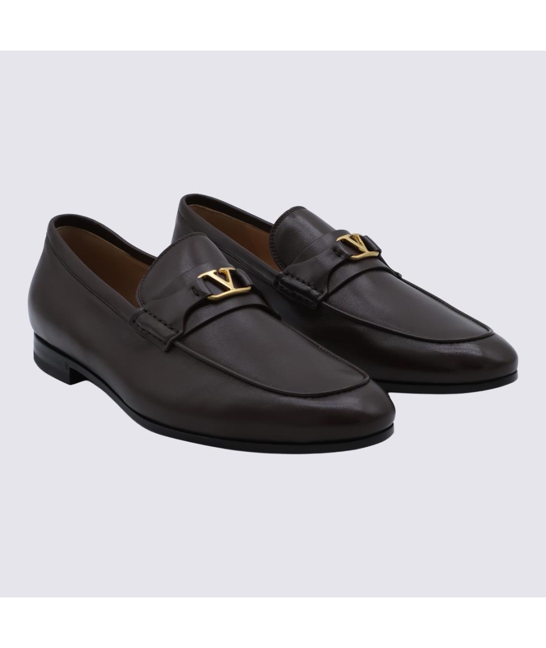 VALENTINO Коричневые кожаные лоферы, фото 2