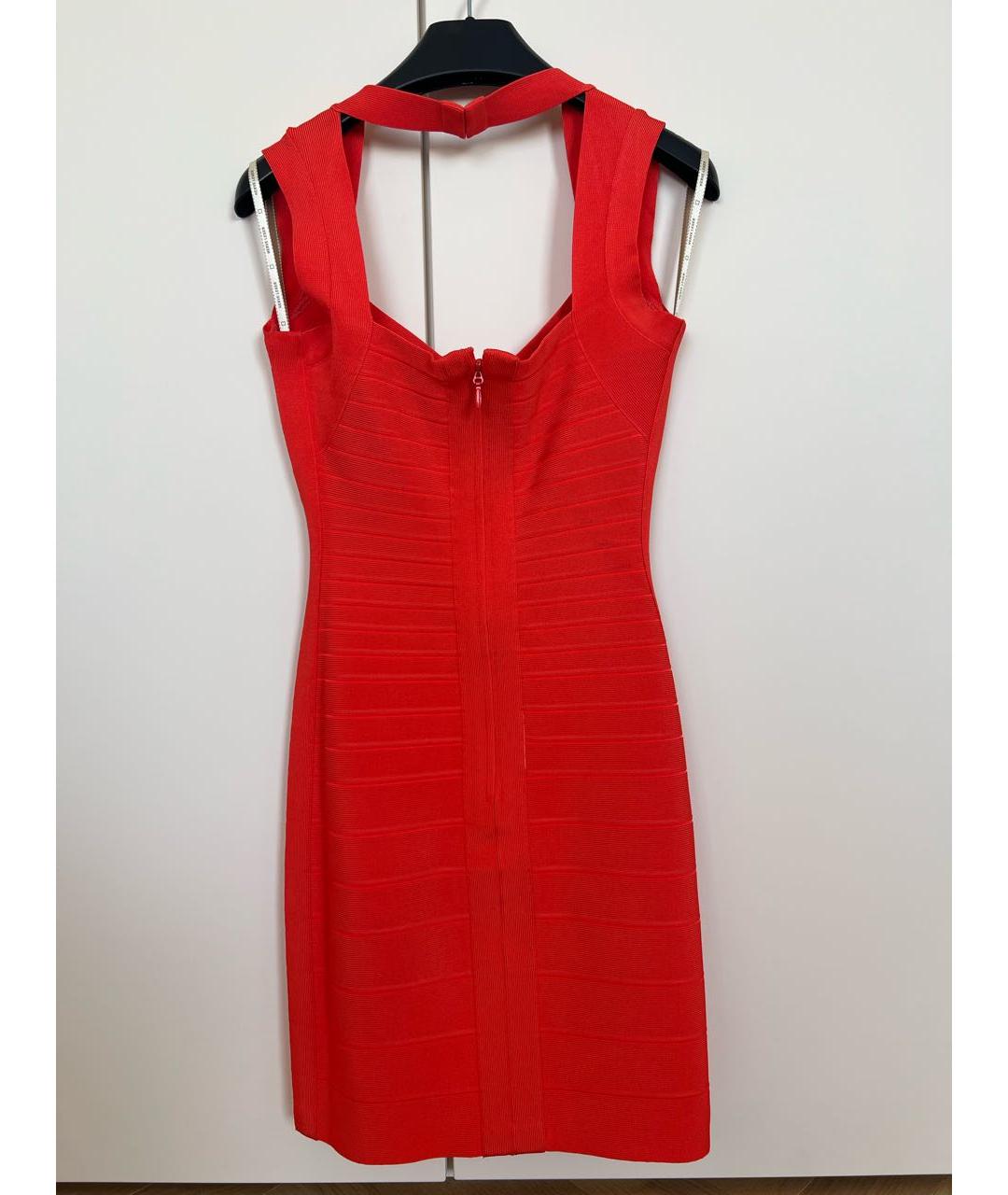 HERVE LEGER Оранжевое коктейльное платье, фото 2