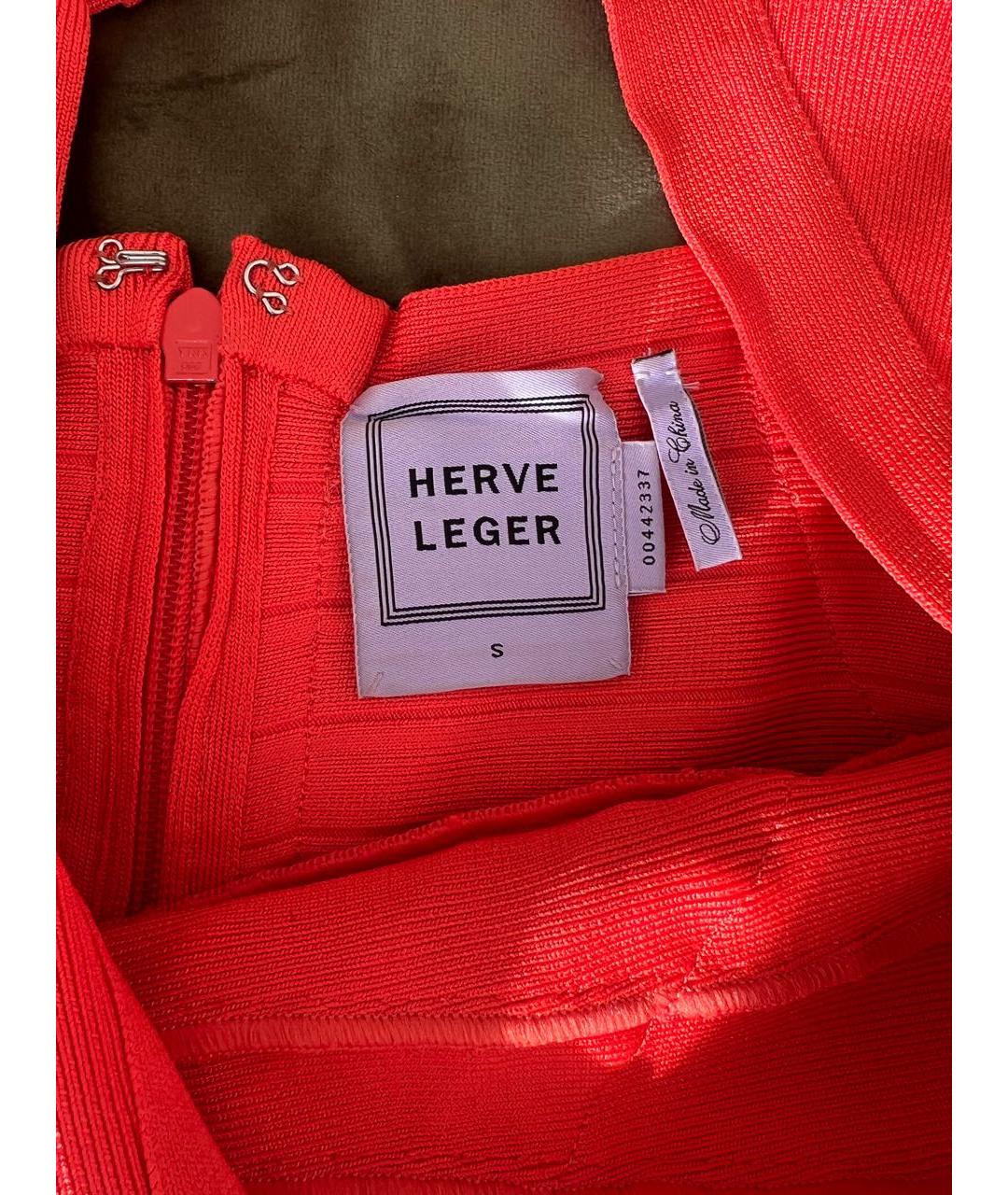 HERVE LEGER Оранжевое коктейльное платье, фото 3
