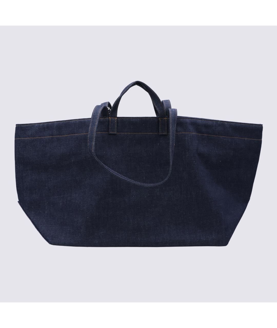 A.P.C. Темно-синяя деним сумка с короткими ручками, фото 3