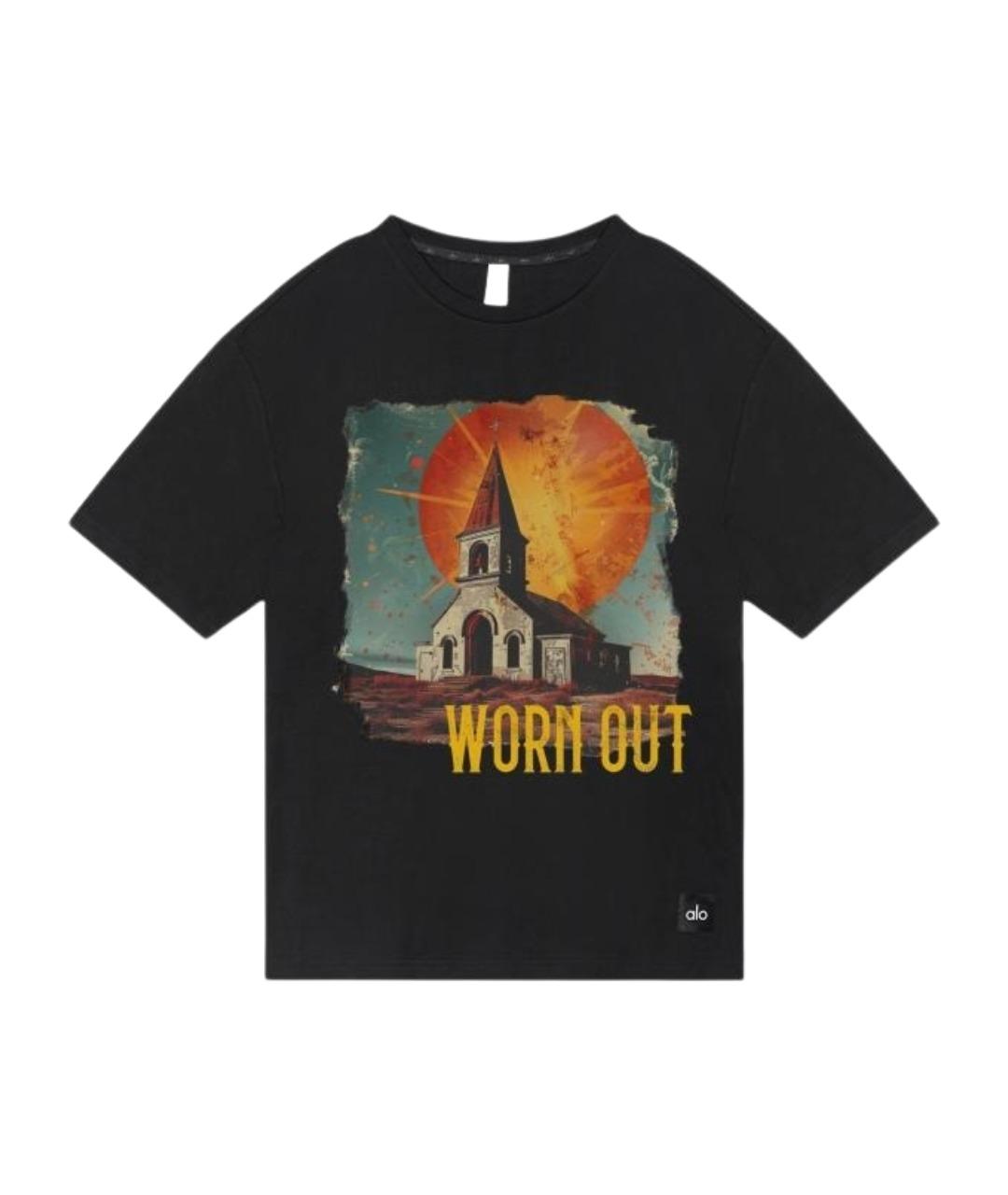 ALO YOGA Черная футболка, фото 1