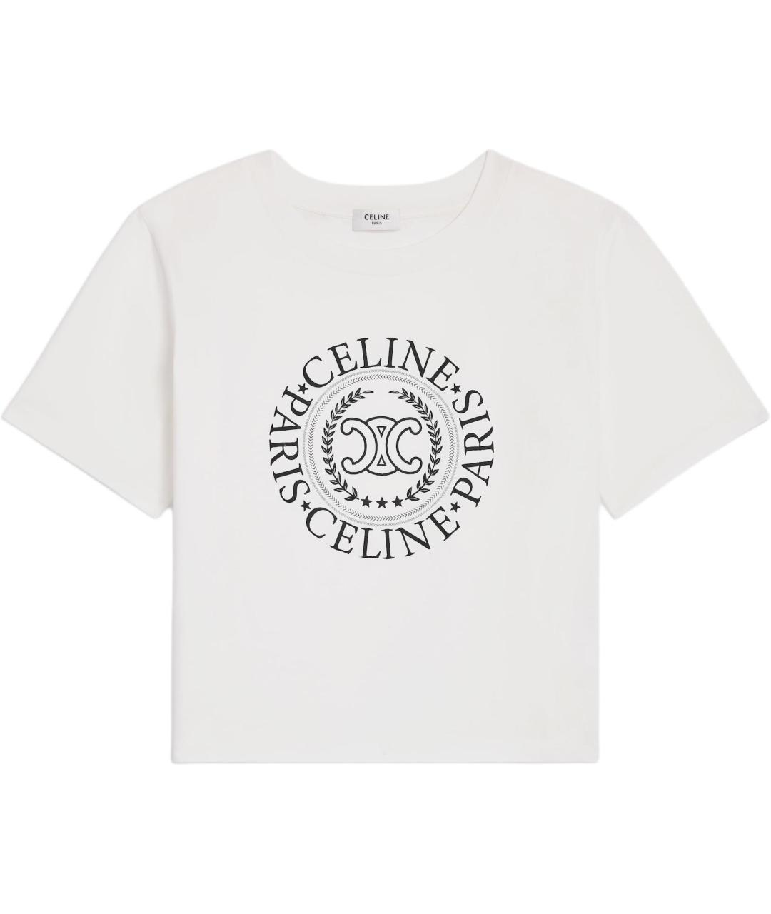 CELINE Белая футболка, фото 1