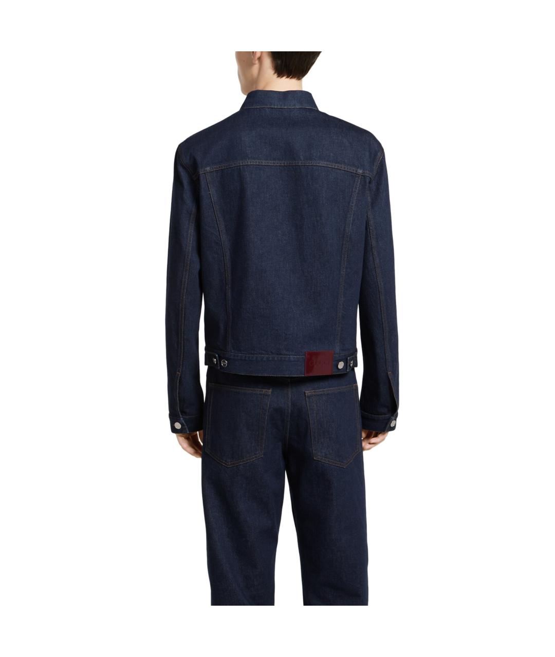 GUCCI Темно-синяя деним куртка, фото 4