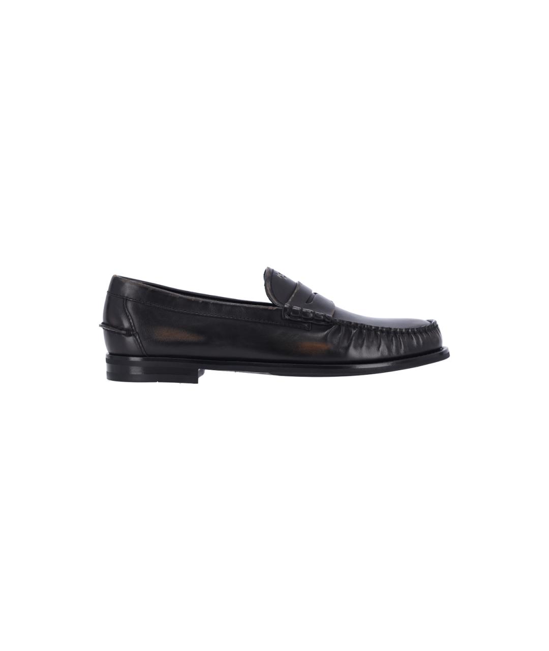 PRADA Черные кожаные лоферы, фото 1