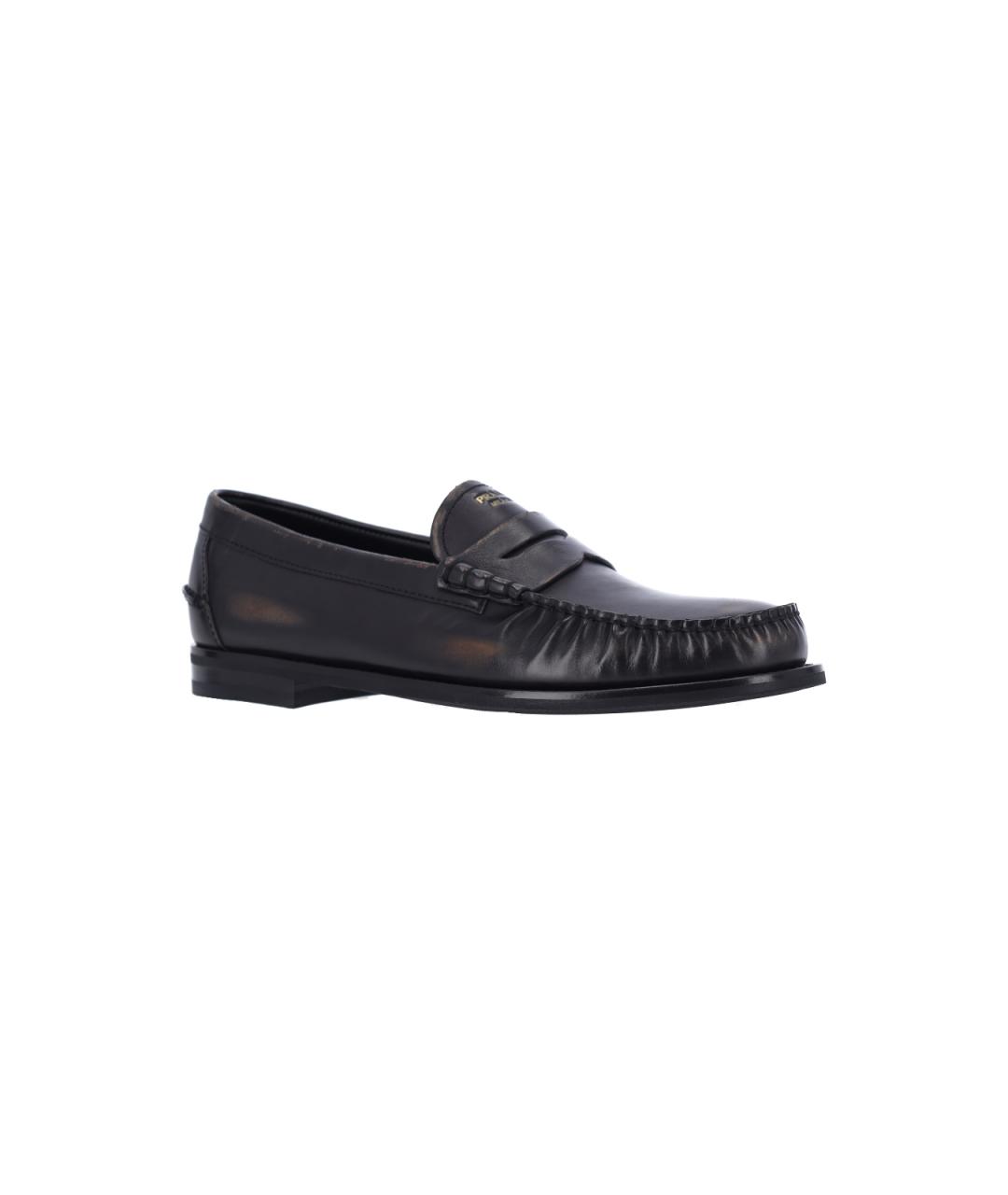 PRADA Черные кожаные лоферы, фото 2