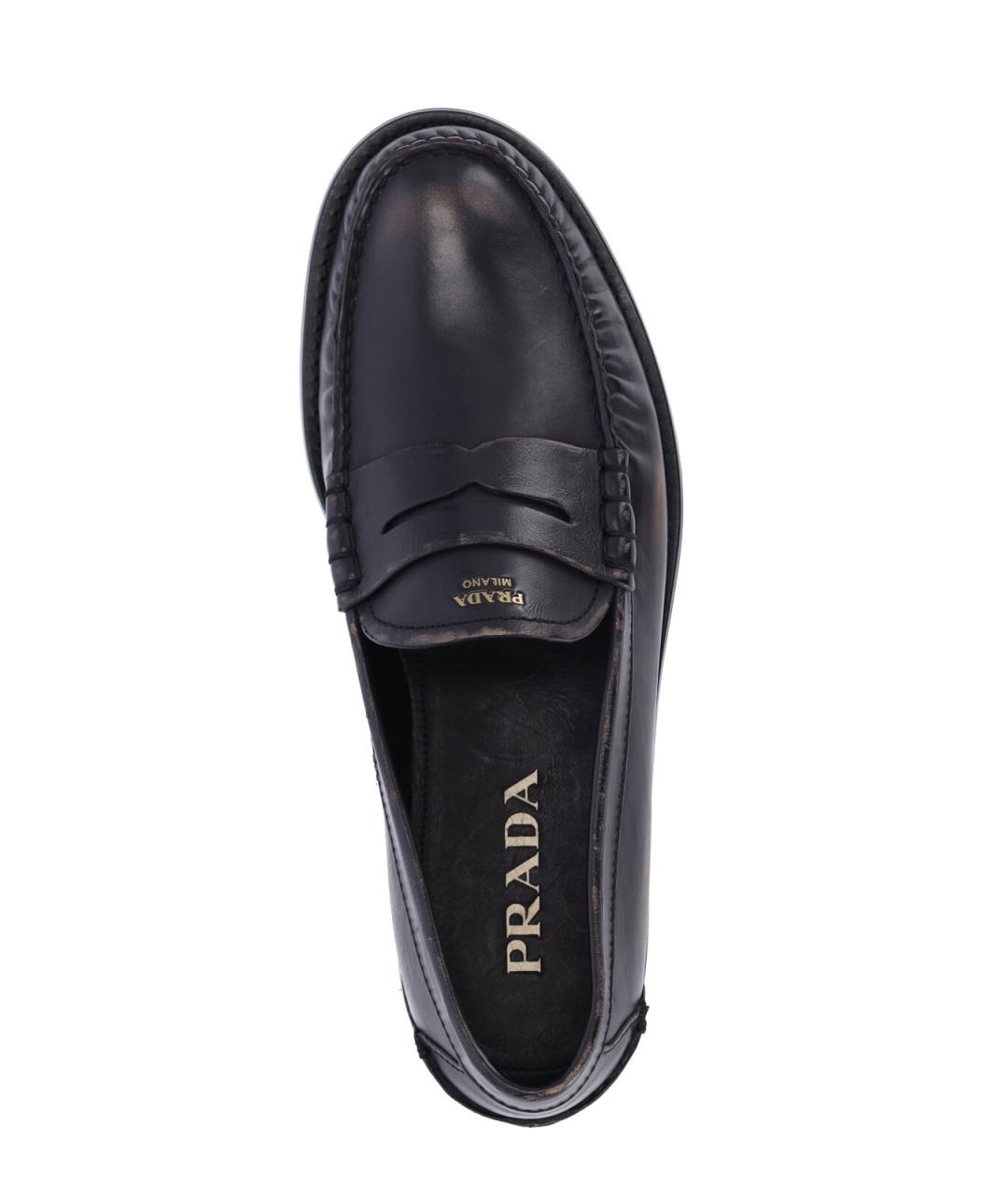 PRADA Черные кожаные лоферы, фото 5