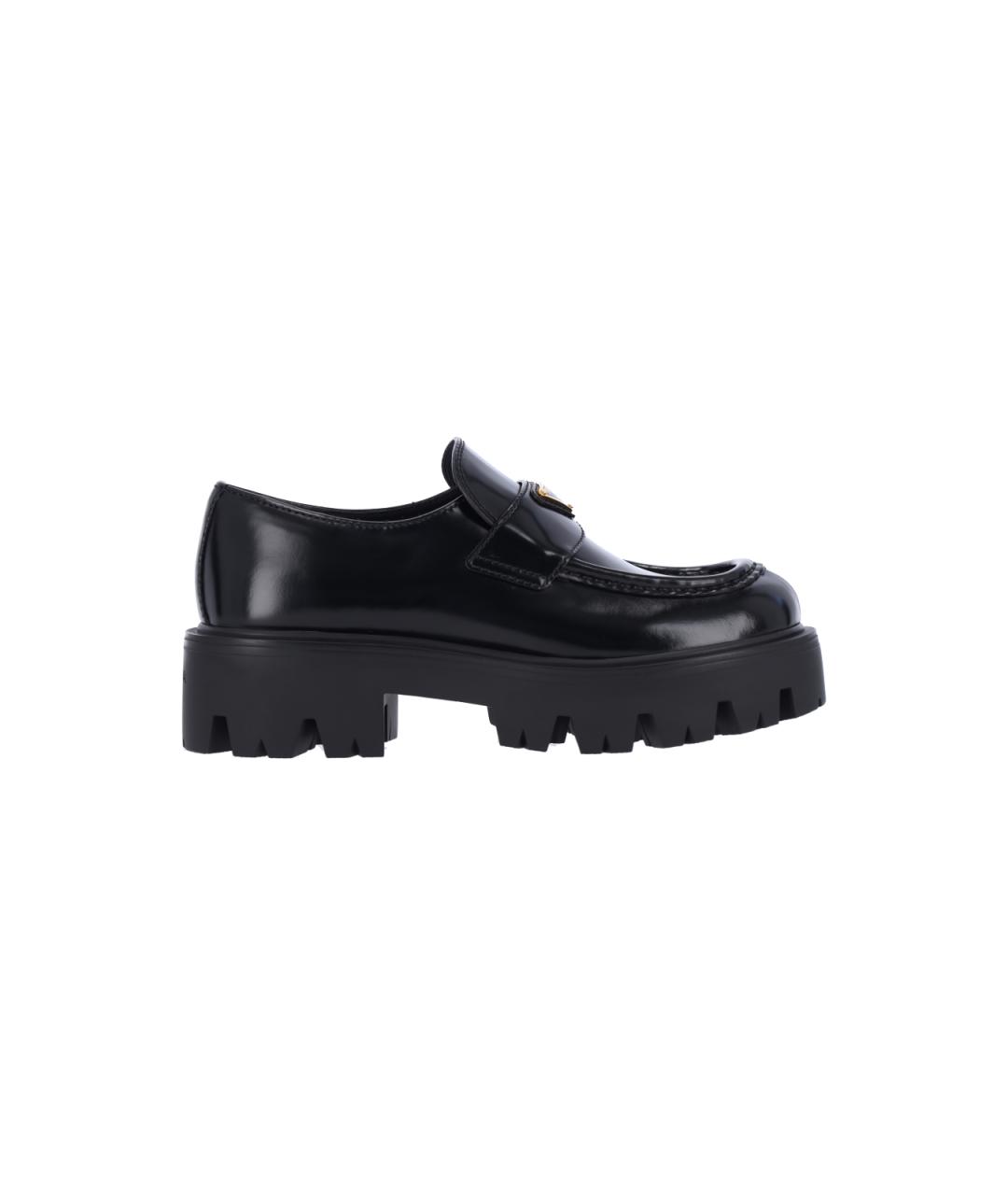 PRADA Черные кожаные лоферы, фото 1