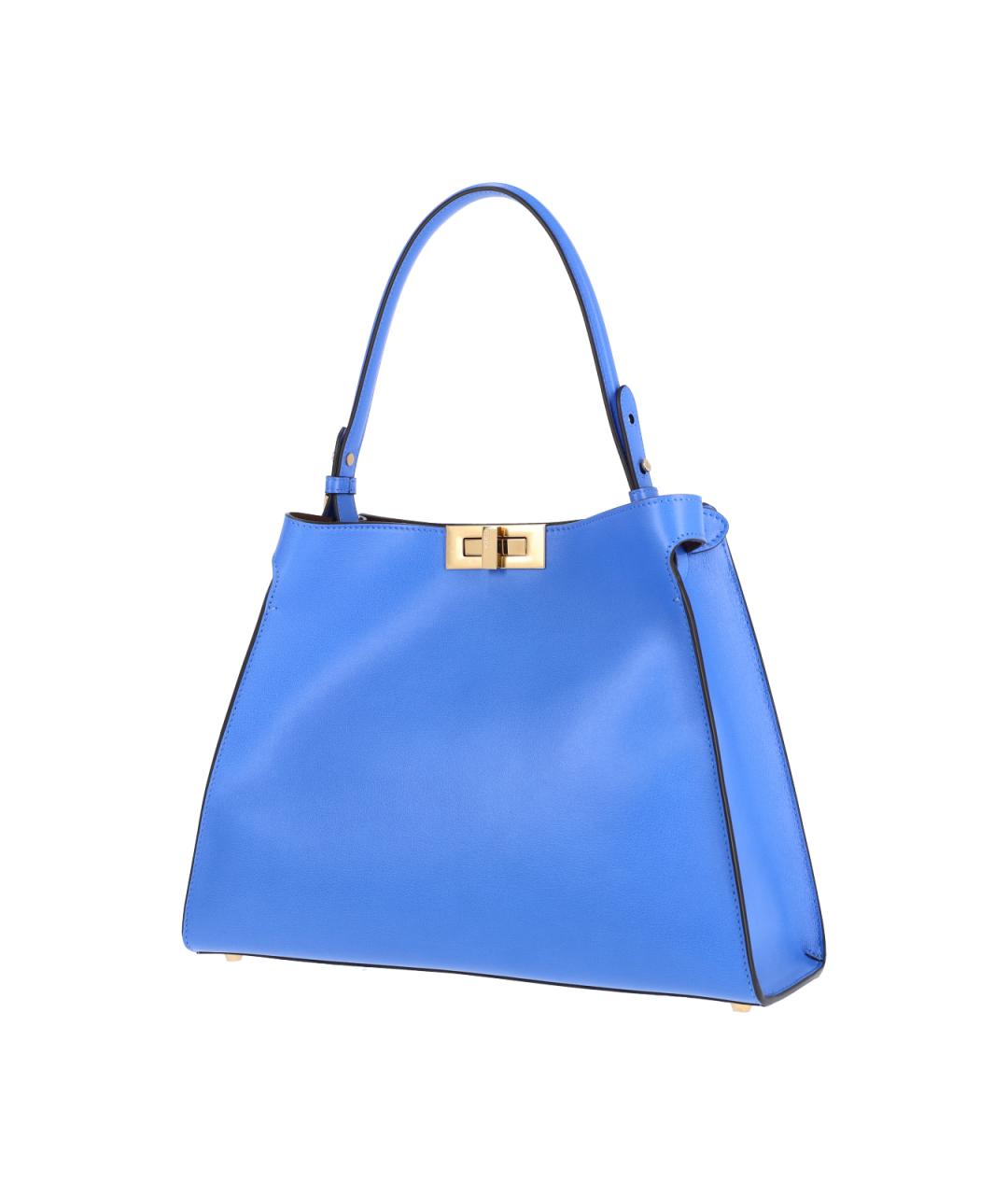 FENDI Синяя кожаная сумка тоут, фото 2