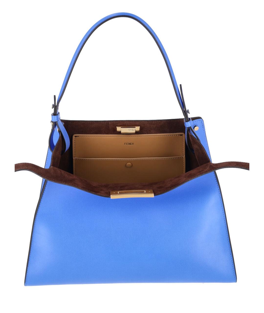 FENDI Синяя кожаная сумка тоут, фото 4