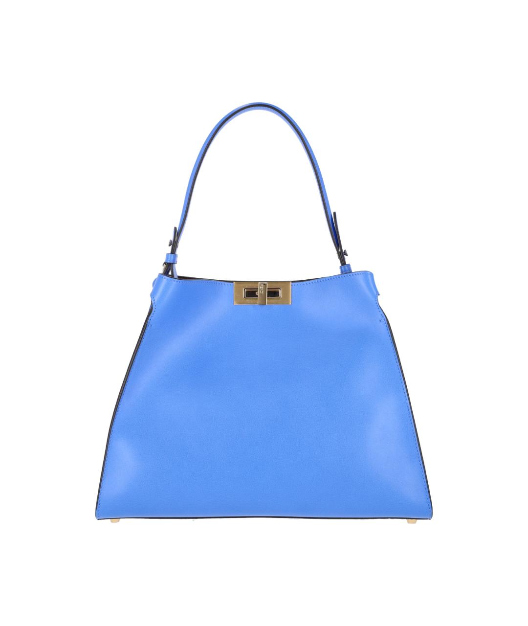 FENDI Синяя кожаная сумка тоут, фото 1