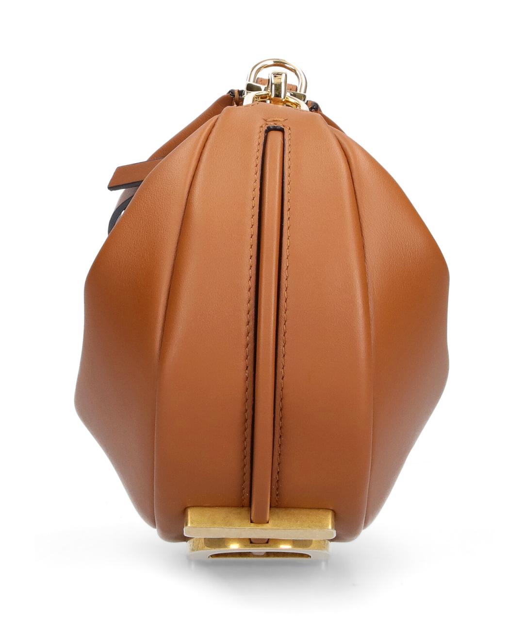 FENDI Коричневая кожаная сумка через плечо, фото 5