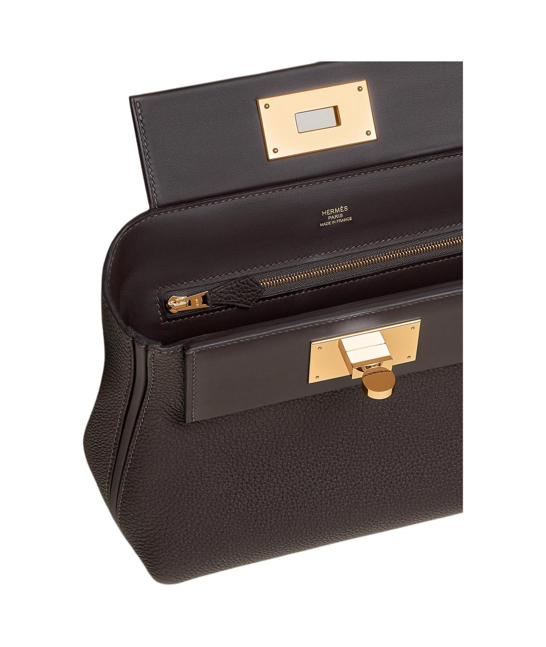 HERMES Коричневая кожаная сумка через плечо, фото 4