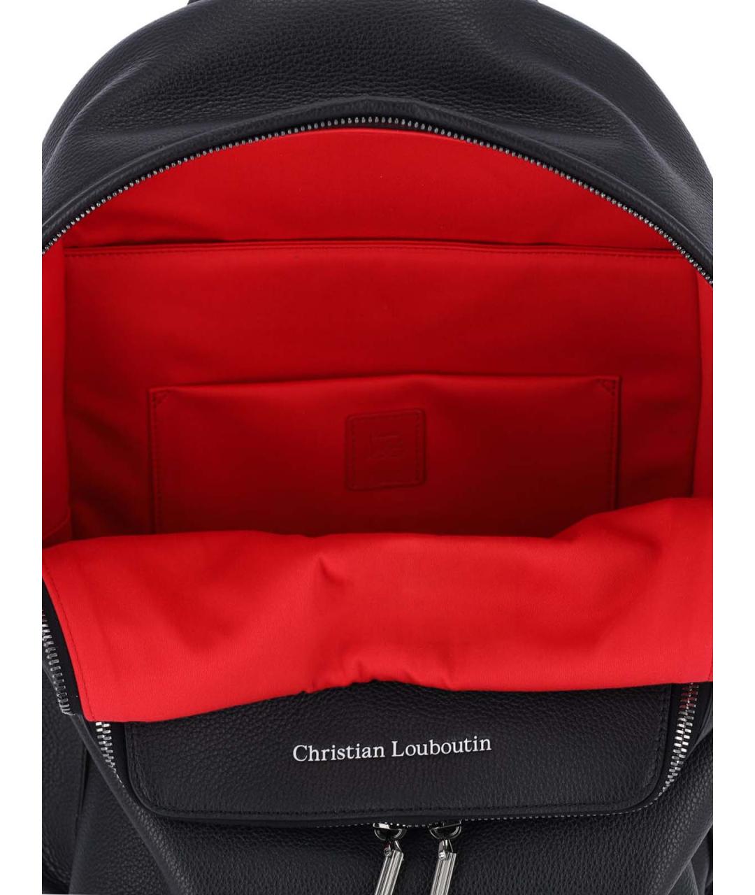 CHRISTIAN LOUBOUTIN Черный кожаный рюкзак, фото 4