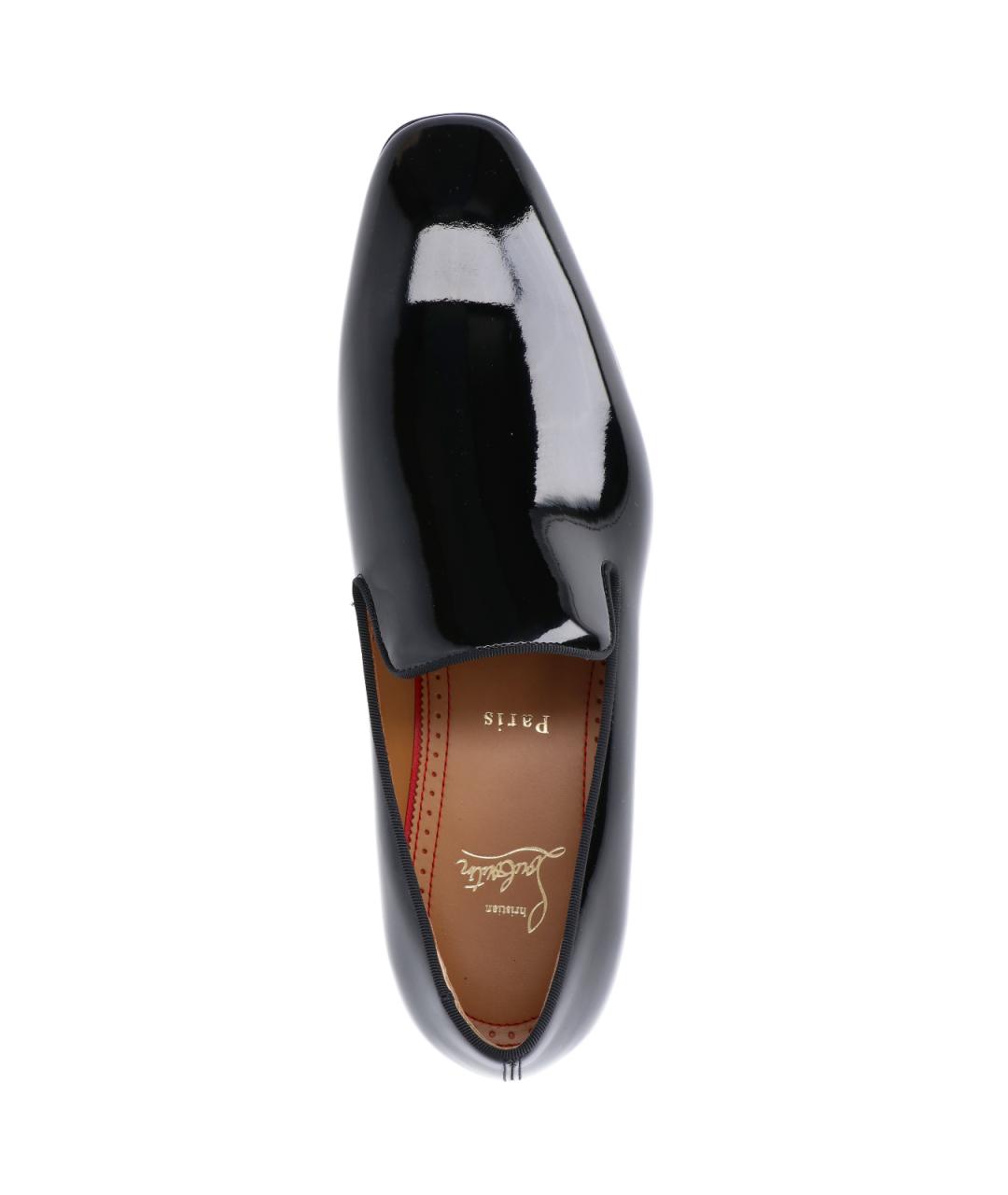 CHRISTIAN LOUBOUTIN Черные синтетические лоферы, фото 5