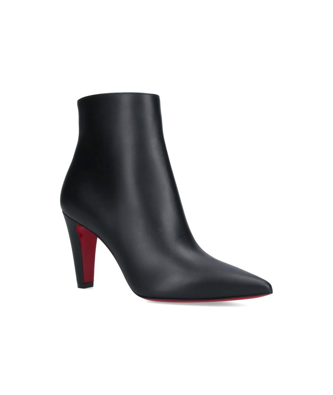 CHRISTIAN LOUBOUTIN Черные кожаные ботильоны, фото 2