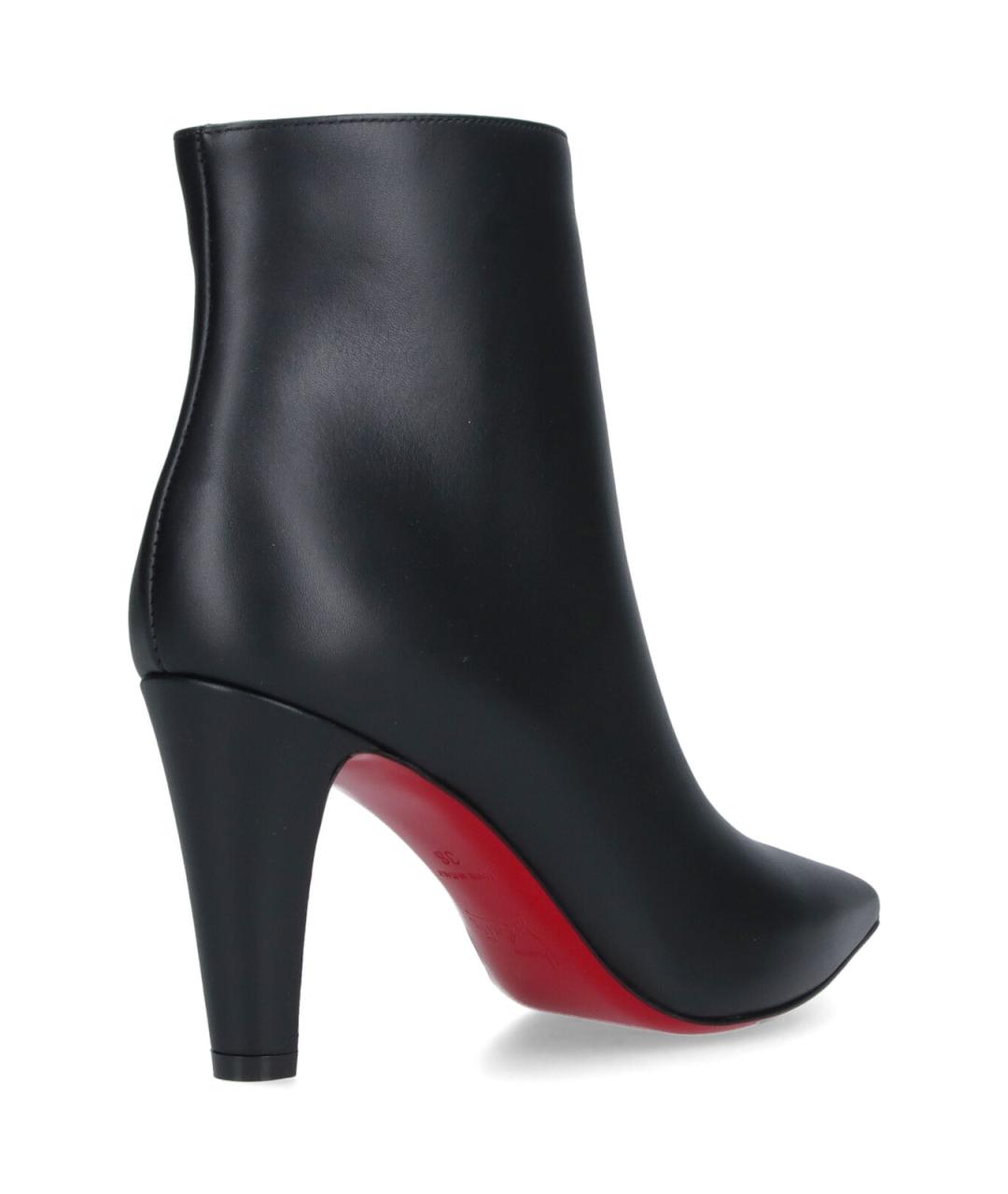 CHRISTIAN LOUBOUTIN Черные кожаные ботильоны, фото 4