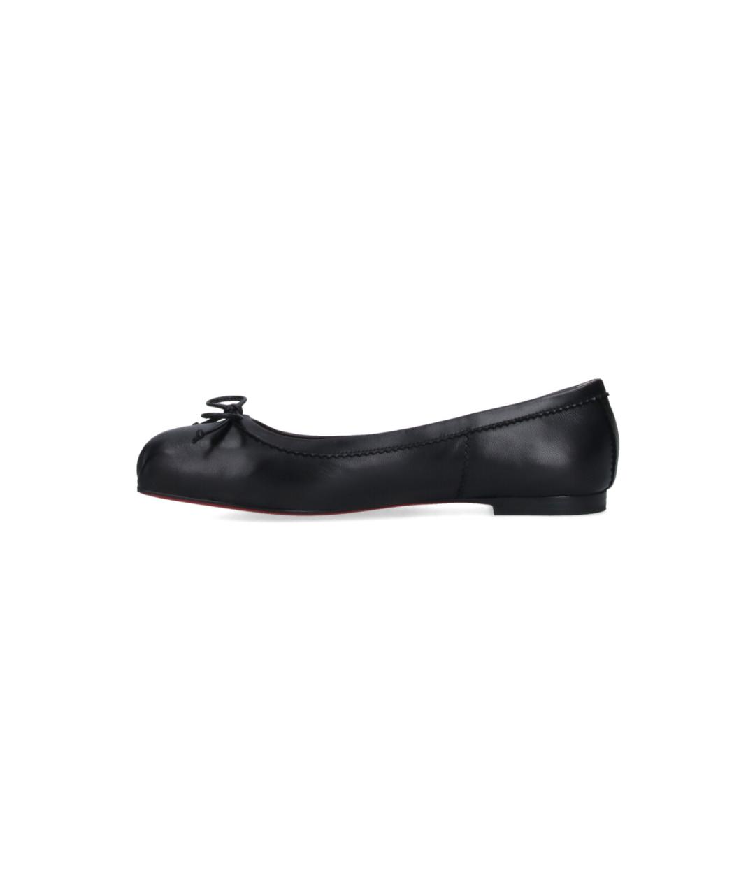 CHRISTIAN LOUBOUTIN Черные кожаные балетки, фото 3