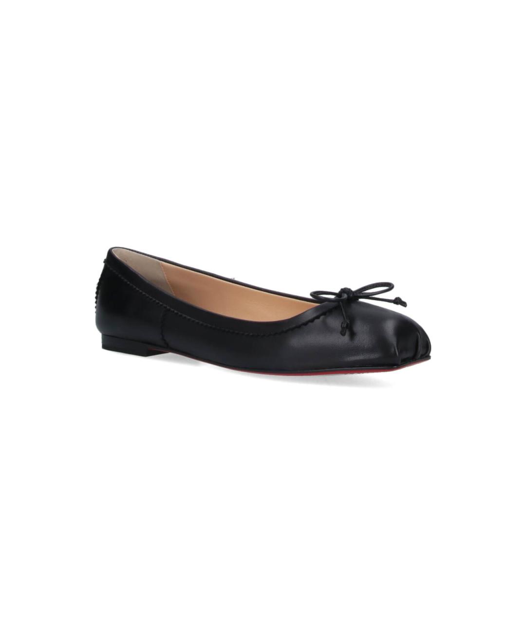 CHRISTIAN LOUBOUTIN Черные кожаные балетки, фото 2