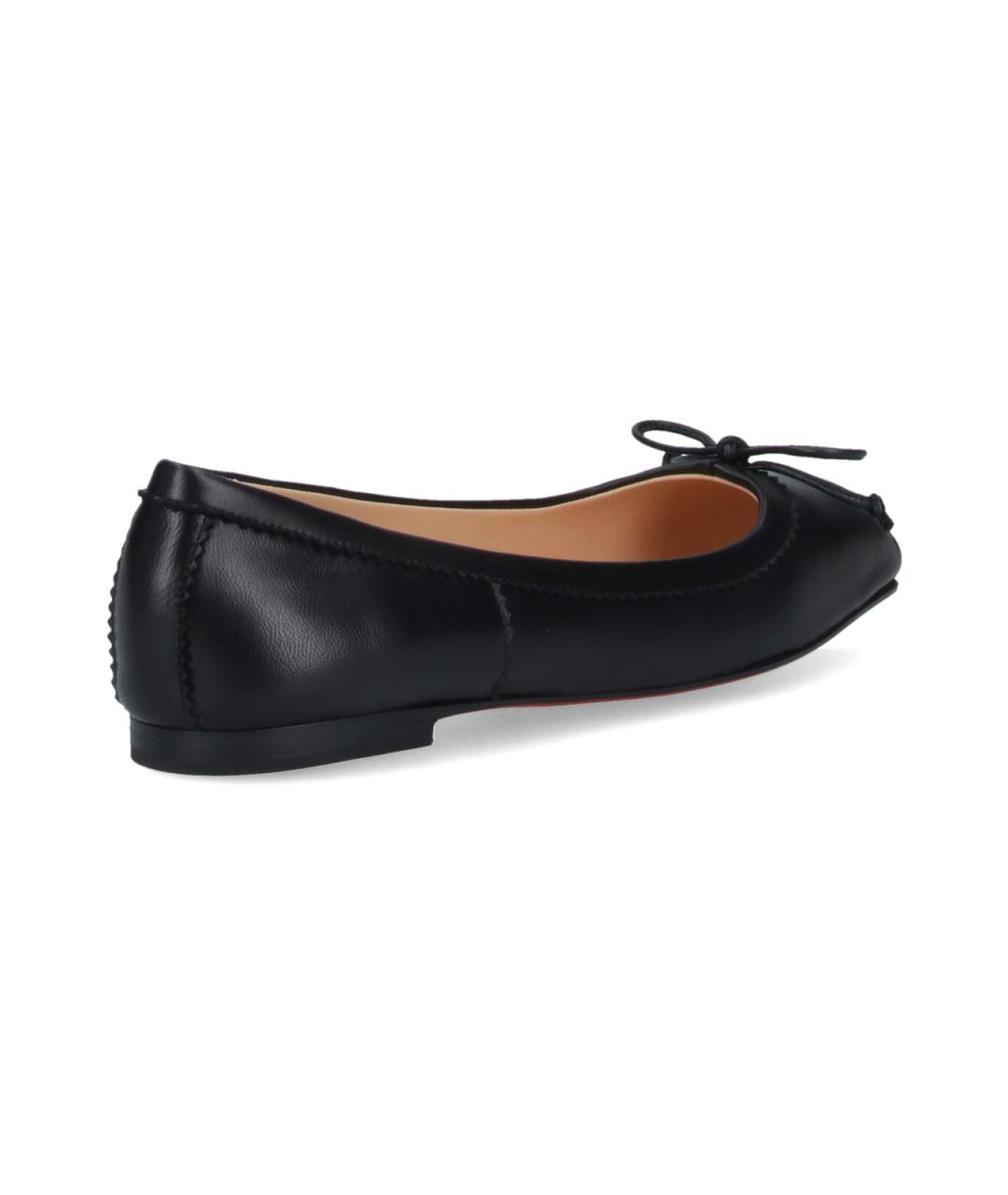 CHRISTIAN LOUBOUTIN Черные кожаные балетки, фото 4