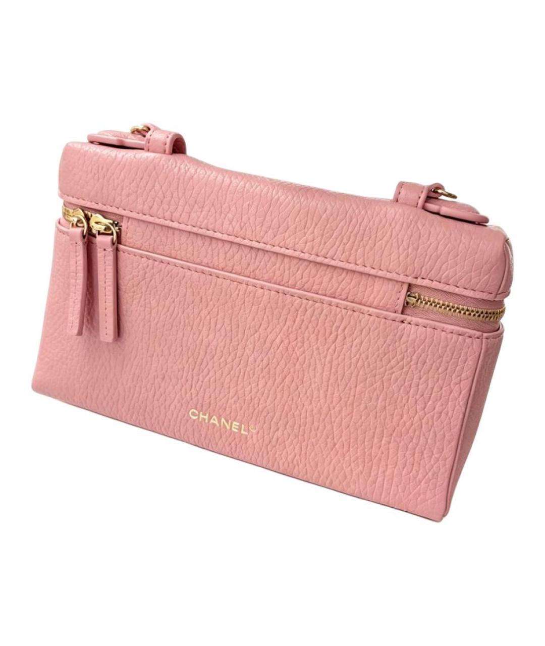 CHANEL Розовая кожаная косметичка, фото 5