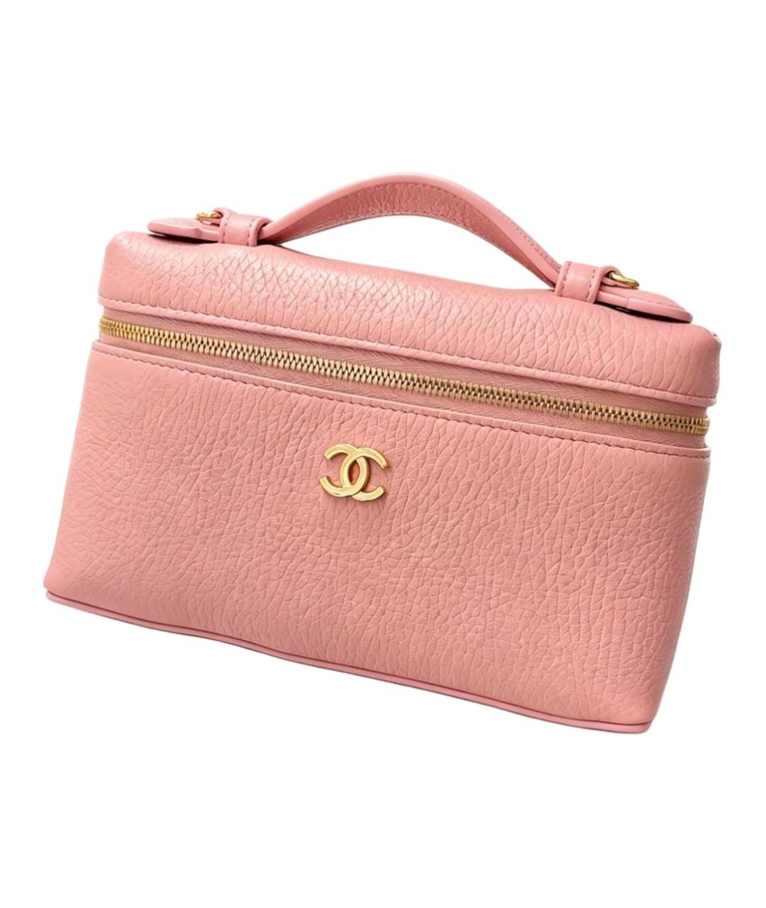 CHANEL Розовая кожаная косметичка, фото 3