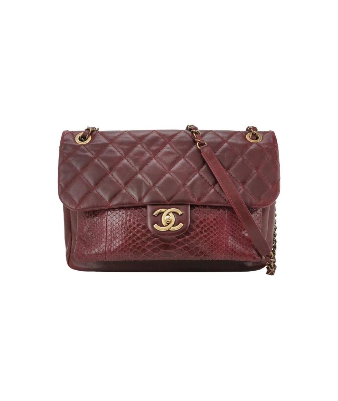 CHANEL Бордовая сумка через плечо из экзотической кожи, фото 1