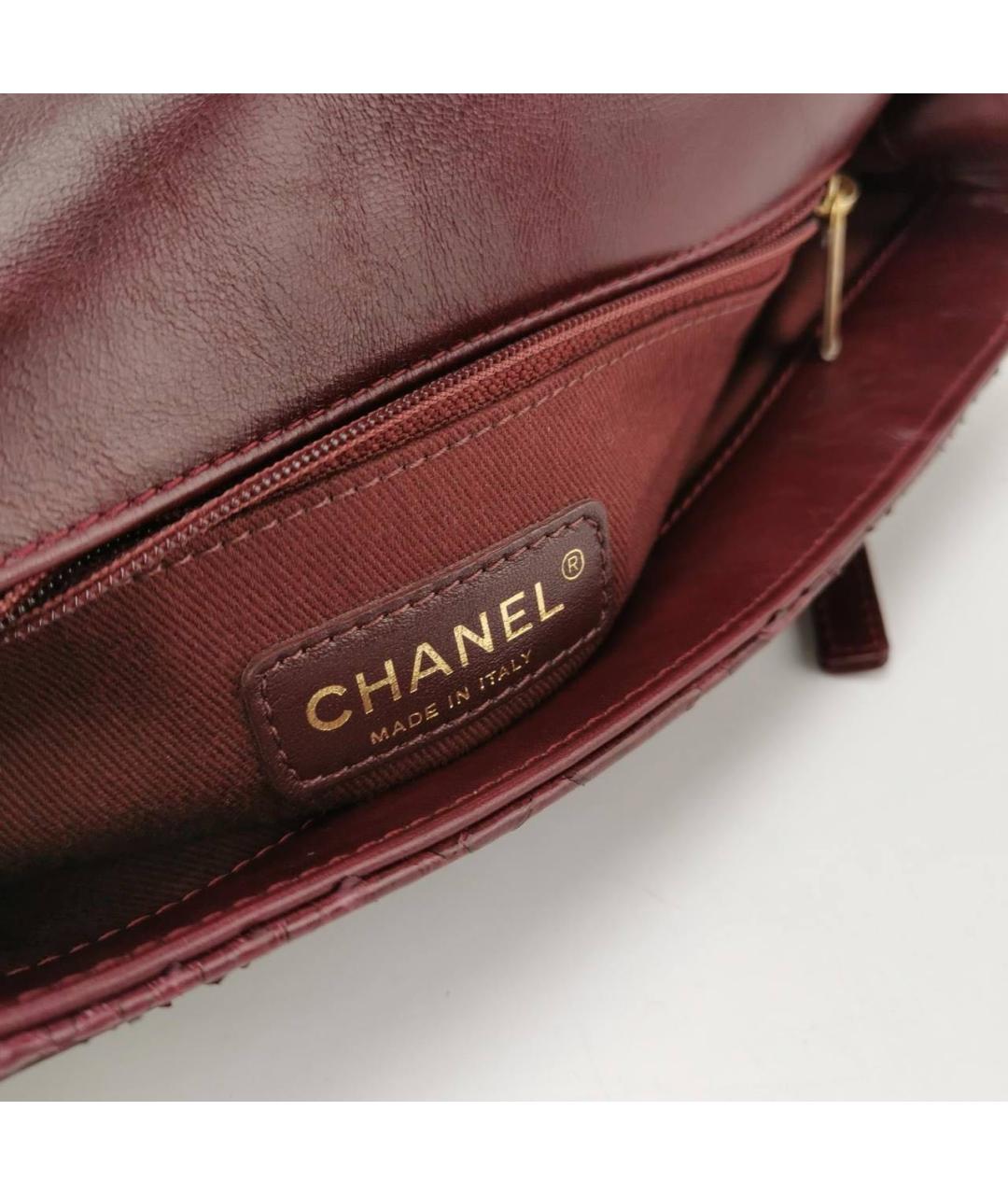 CHANEL Бордовая сумка через плечо из экзотической кожи, фото 6