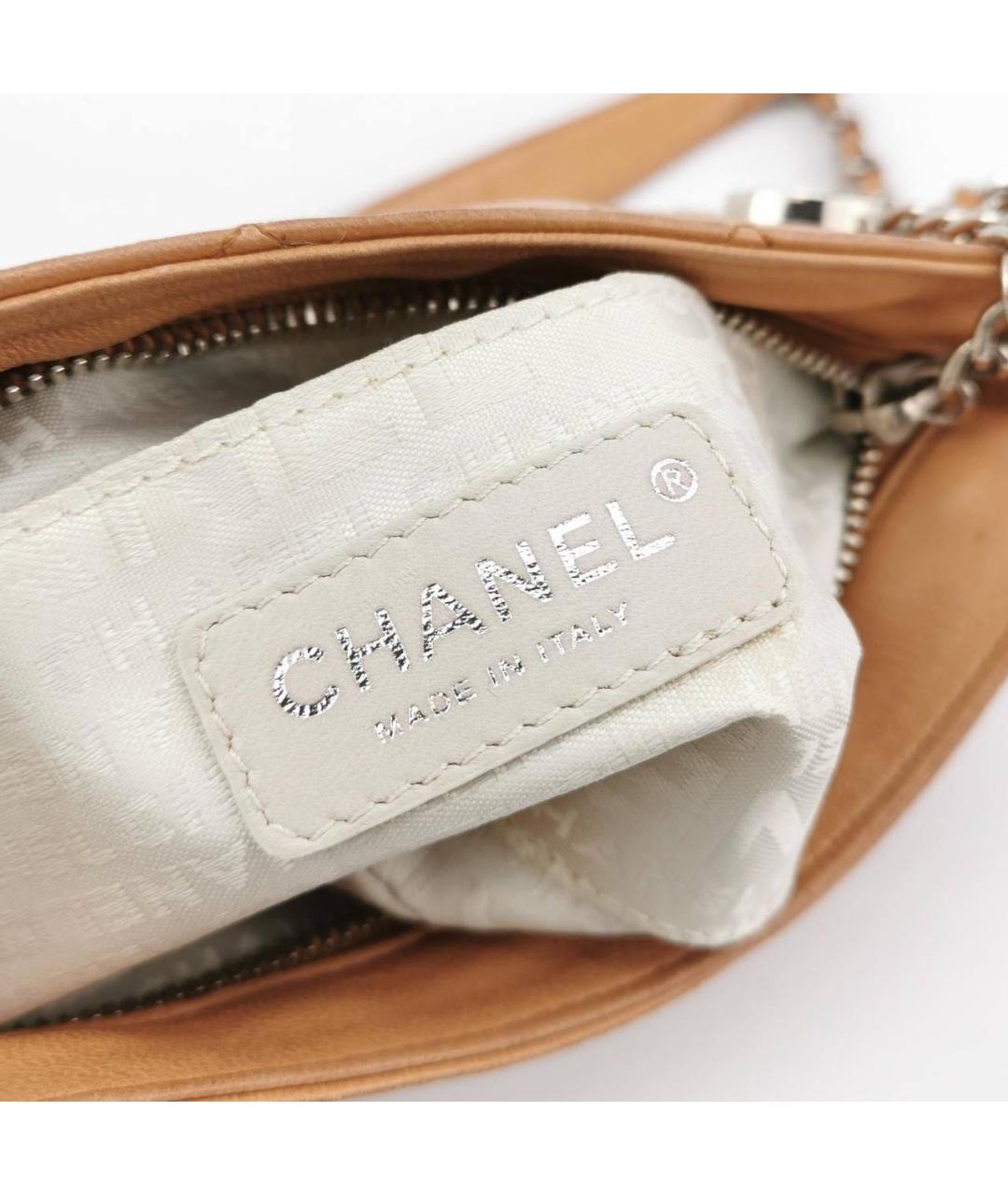 CHANEL Коричневая кожаная сумка через плечо, фото 5