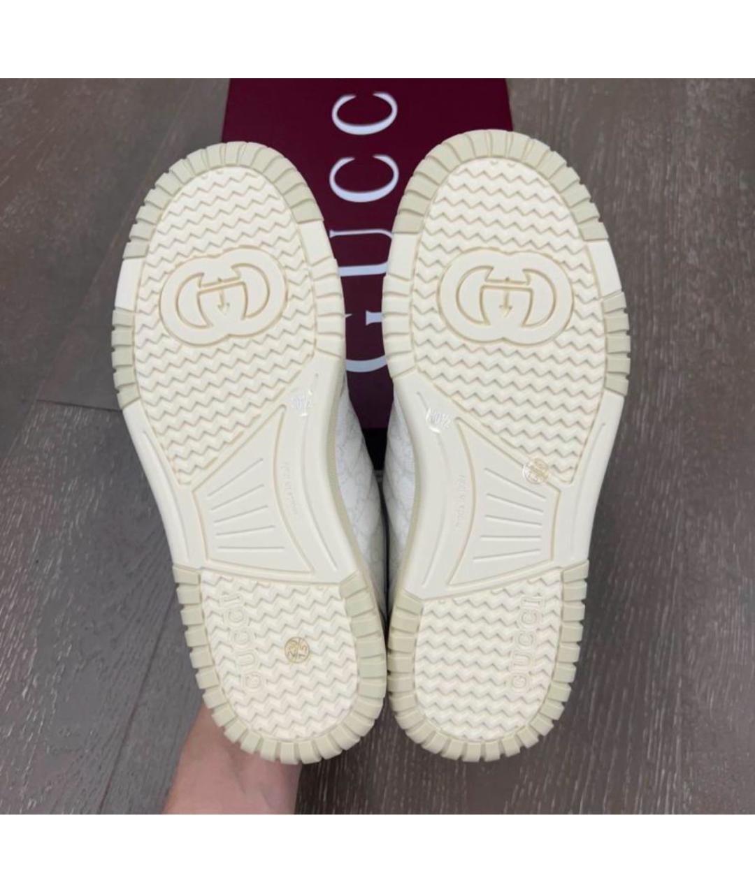 GUCCI Белые кожаные кроссовки, фото 6