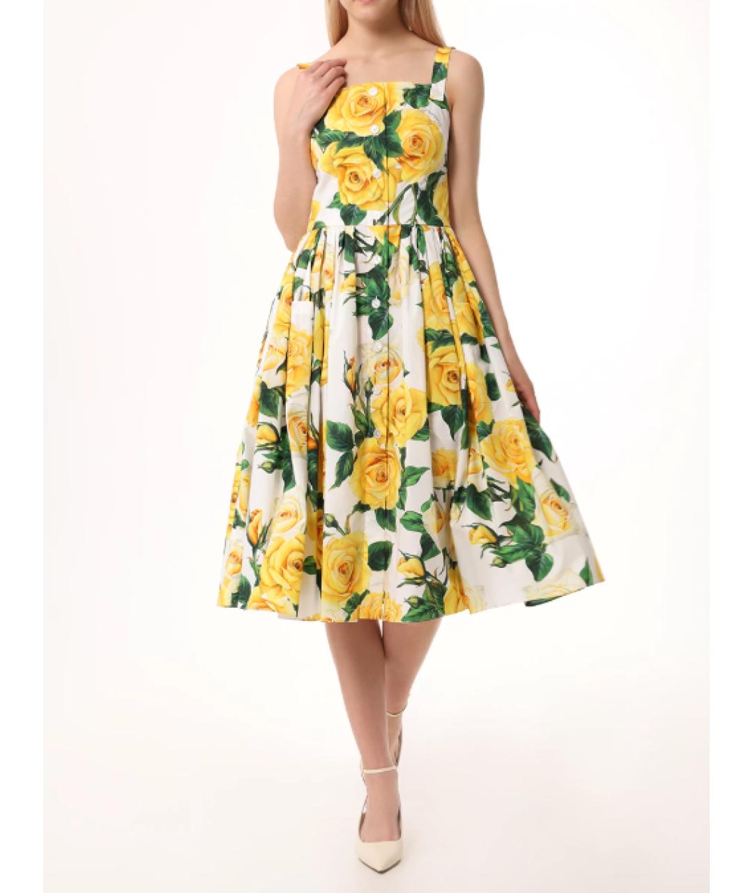 DOLCE&GABBANA Мульти хлопковое повседневное платье, фото 5
