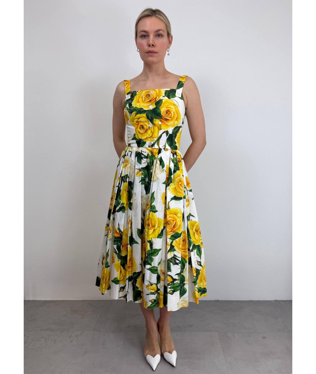 DOLCE&GABBANA Мульти хлопковое повседневное платье, фото 7