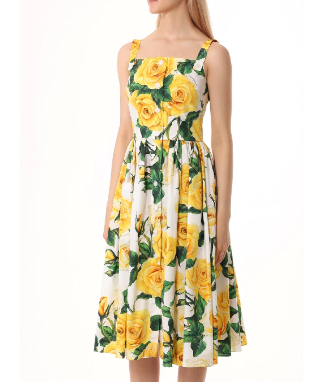 DOLCE&GABBANA Мульти хлопковое повседневное платье, фото 6