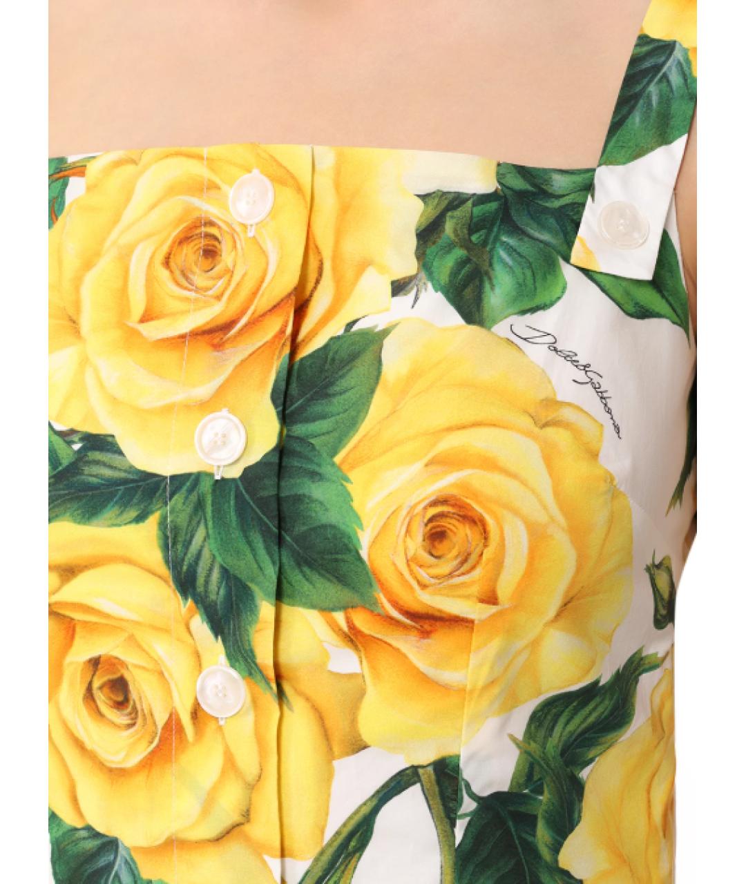 DOLCE&GABBANA Мульти хлопковое повседневное платье, фото 3