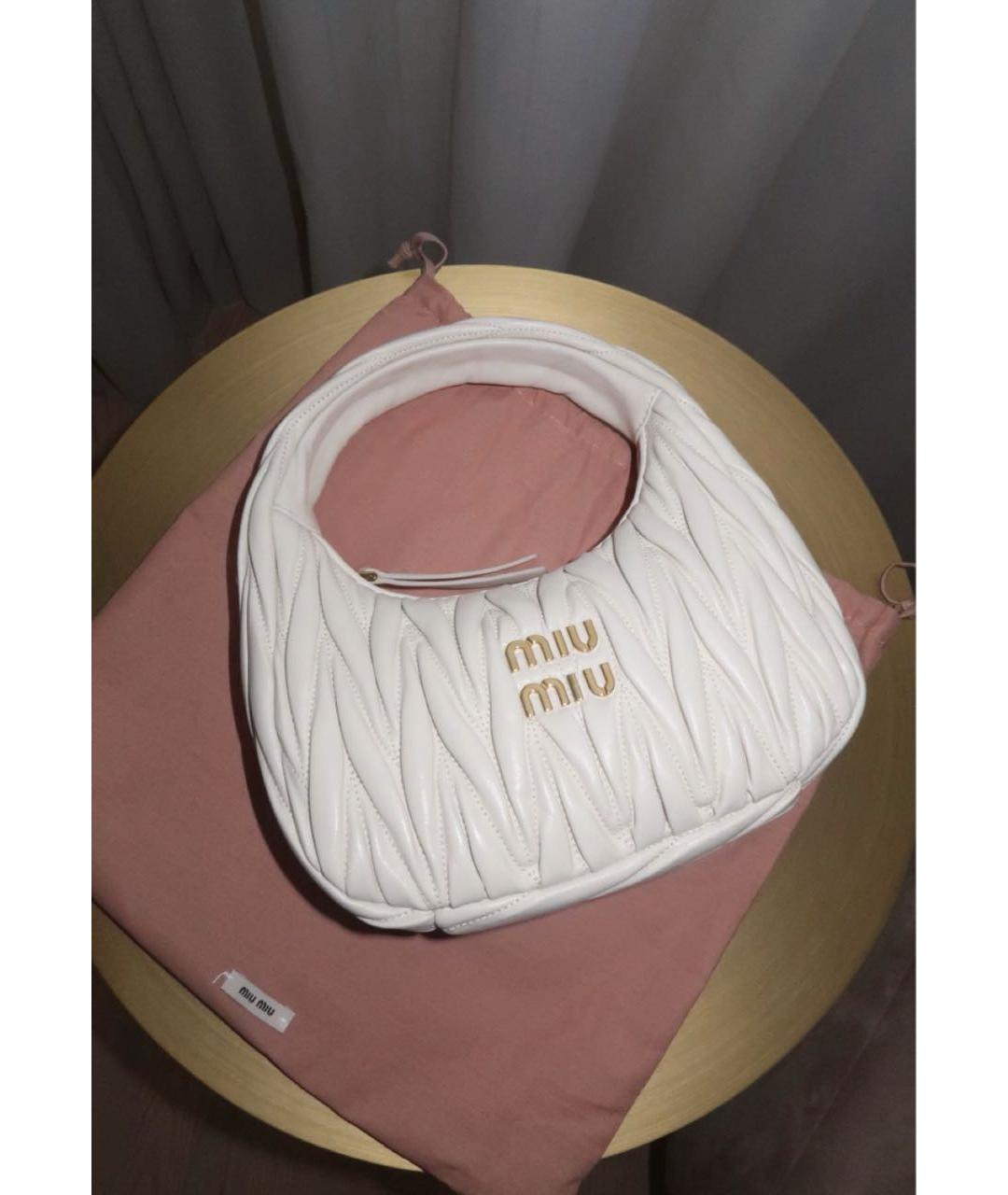 MIU MIU Белая кожаная сумка через плечо, фото 3