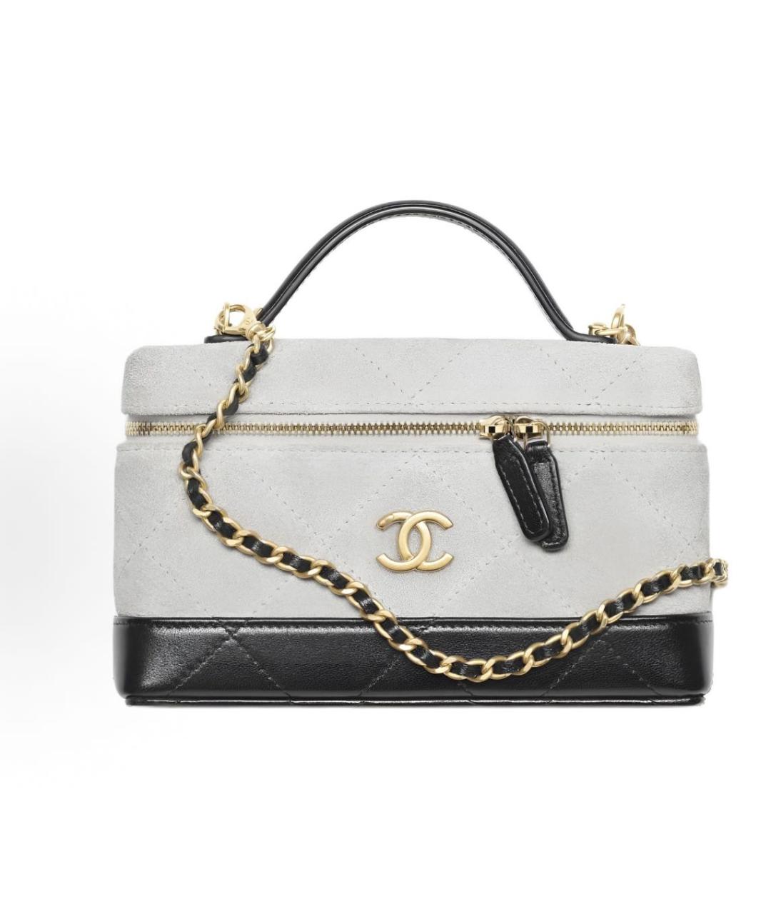 CHANEL Серая замшевая сумка через плечо, фото 9