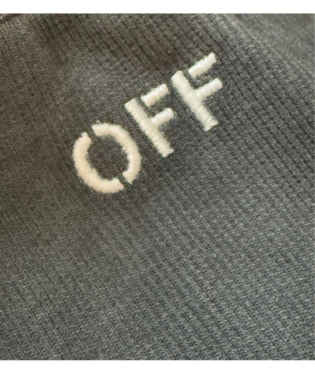 OFF-WHITE Антрацитовая хлопко-эластановая майка, фото 4