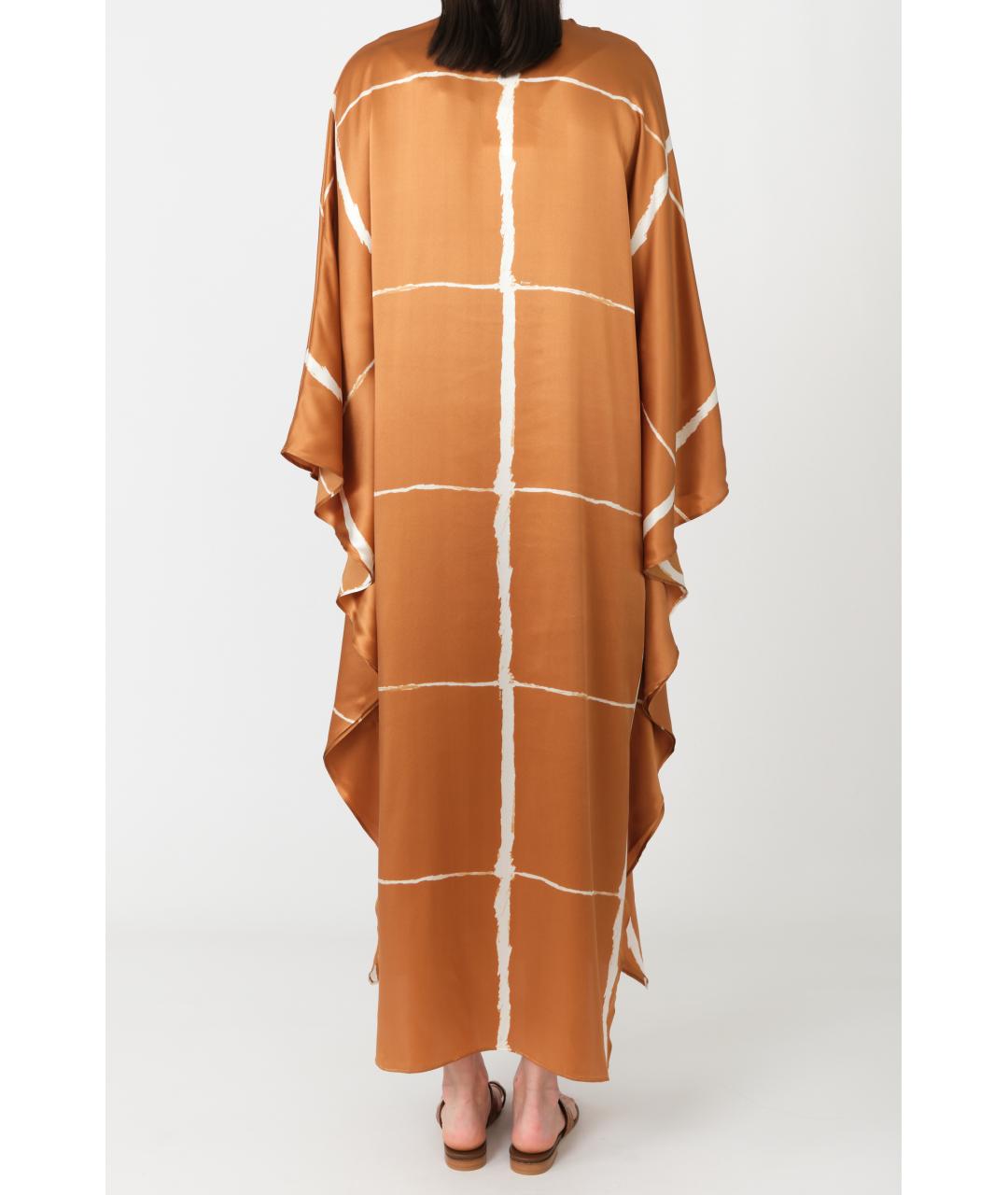 KITON Коричневое шелковое повседневное платье, фото 6