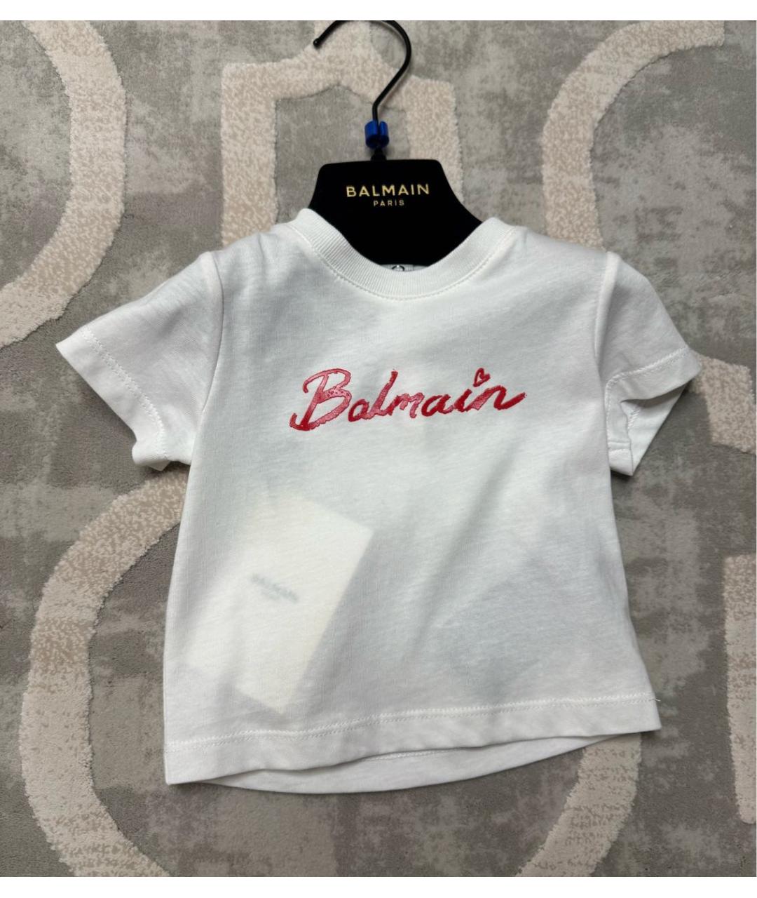 BALMAIN Белый хлопковый футболка / топ, фото 3