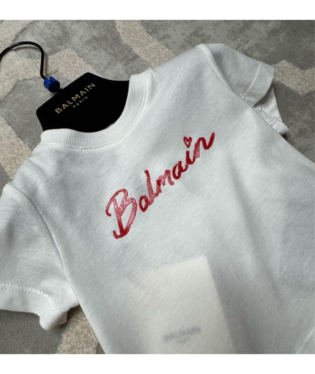 BALMAIN Белый хлопковый футболка / топ, фото 2